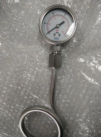pressure gauge with bent tube